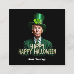Funny Joe Biden St. Patrick's Day Confused Quadratische Visitenkarte