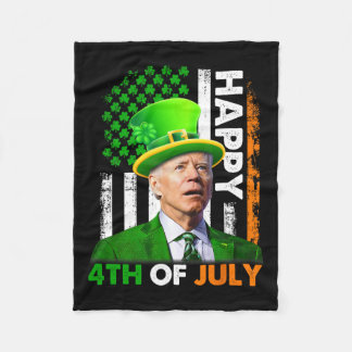 Funny Joe Biden St Patricks Day Happy 4. Juli Fleecedecke