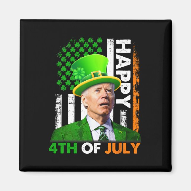 Funny Joe Biden St Patricks Day Happy 4. Juli Magnet (Vorne)