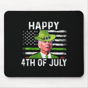 Funny Joe Biden St Patricks Day Happy 4. Juli Mousepad