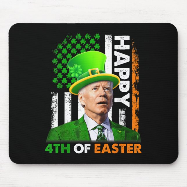 Funny Joe Biden St Patricks Day Happy 4. Juli Mousepad (Vorne)