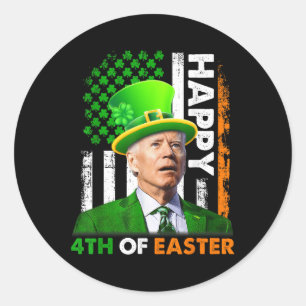 Funny Joe Biden St Patricks Day Happy 4. Juli Runder Aufkleber