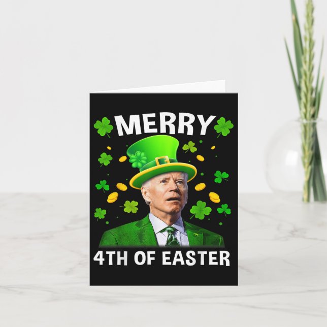 Funny Joe Biden St Patricks Day Merry 4. Easte Karte (Vorderseite)