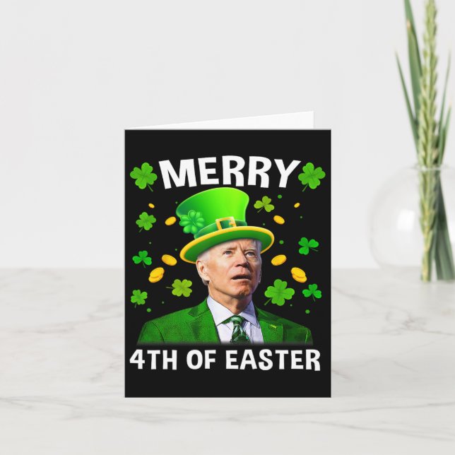 Funny Joe Biden St Patricks Day Merry 4. Easte Karte (Vorderseite)