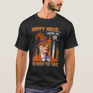 Funny Joe Biden verwirrte Anti Biden Pumpkin Happy T-Shirt