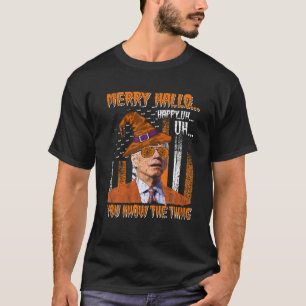 Funny Joe Biden verwirrte Anti Biden Pumpkin Happy T-Shirt