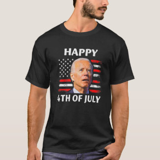 Funny Joe Biden verwirrte Happy 4. Juli US-Flagge T-Shirt