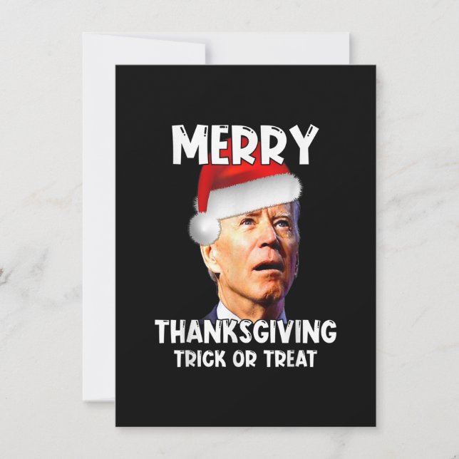 Funny Joe Biden Weihnachtsmannmütze Merry Erntedan Einladung (Vorderseite)