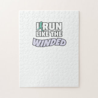 Funny Jogger Runner Lauf ich wie der Wind läuft Puzzle