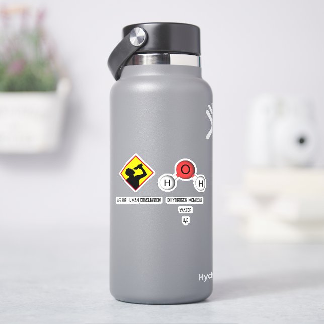 Funny Joke Dihydrogenmonoxid (H2O) Chemie Aufkleber (HydroFlask)