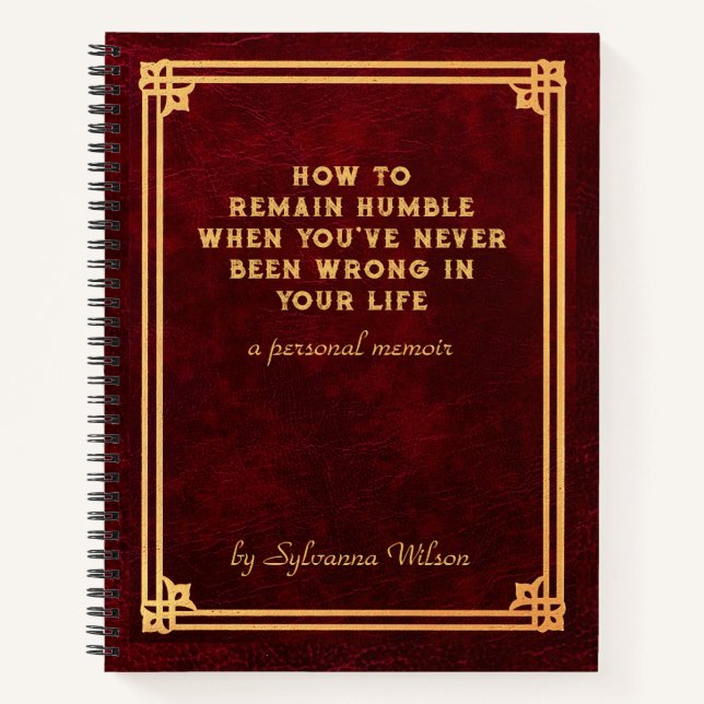 Funny Joke Humble Brag Notizbuch (Vorderseite)