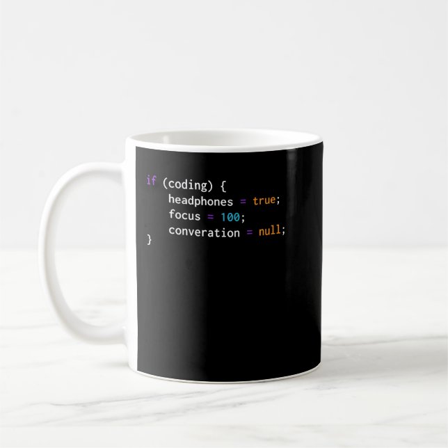 Funny Joke Programming If Coding Headphones fokuss Kaffeetasse (Links)