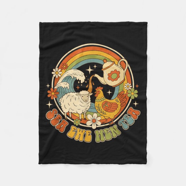 Funny Joke Quote Saying Humor Sea Ewe Hen Tea Men  Fleecedecke (Vorderseite)