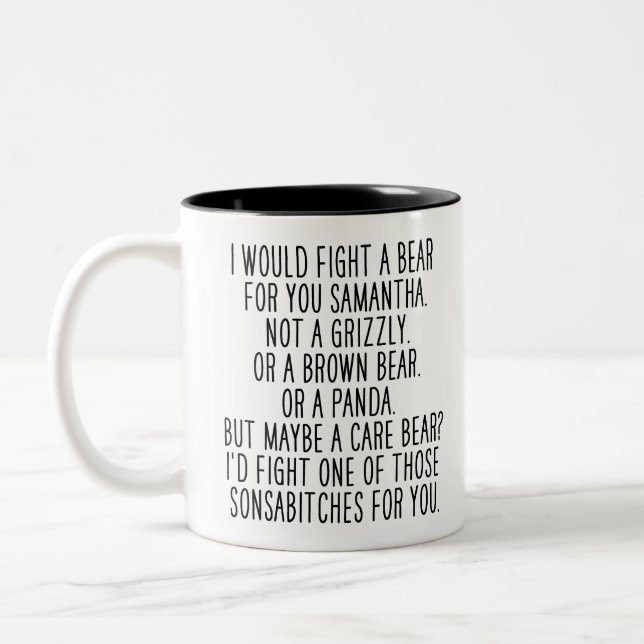 Funny Joke Sister Sprichwort beste Geschenksgesche Zweifarbige Tasse (Links)