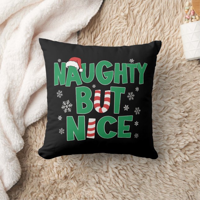 Funny Joke Weihnachts-Spaß Naughty Aber Nice Kissen (Decke)