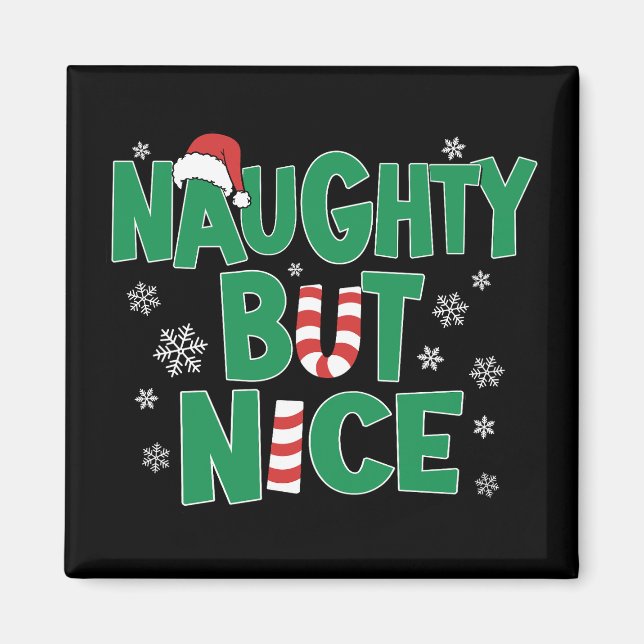 Funny Joke Weihnachts-Spaß Naughty Aber Nice Magnet (Vorne)