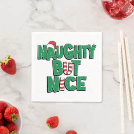 Funny Joke Weihnachts-Spaß Naughty Aber Nice Serviette