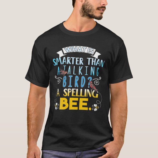 Funny Jokes Spelling Bee Talking Bird T-Shirt (Vorderseite)