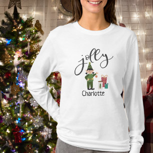 Funny Jolly Elf Weihnachtsname Ladys T - Shirt