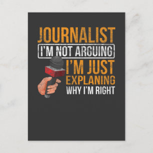 Funny Journalist Job Sarcasm News Author Reporter Postkarte