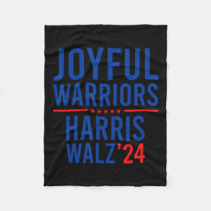 Funny Joyful Warriors Kamala Harris Waltz 2024 Fleecedecke