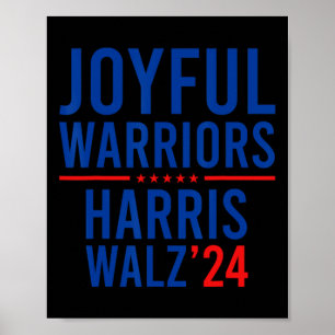 Funny Joyful Warriors Kamala Harris Waltz 2024 Poster