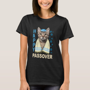 Funny jüdische Niedliche Katze mit Kippah Matzah H T-Shirt