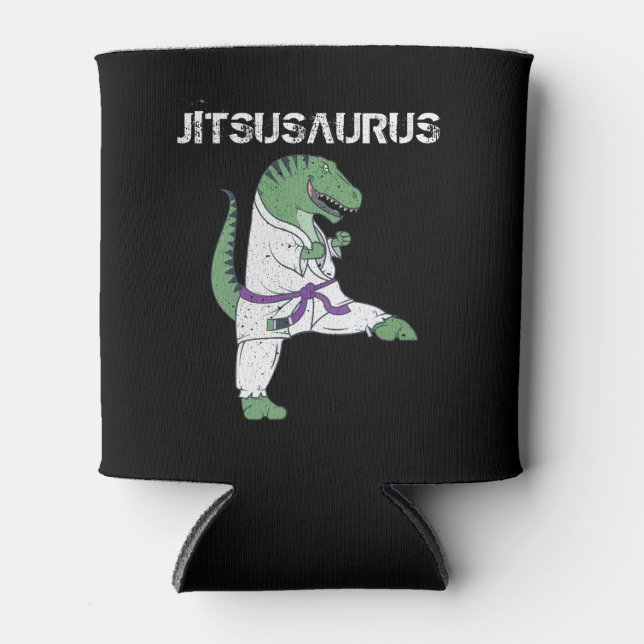 Funny Jujitsu, T-Rex Jiu Jitsu Black Belt Geschenk Dosenkühler (Vorderseite)
