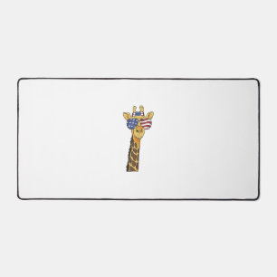 Funny July 4th US Flag Patriotic Giraffe Schreibtischunterlage
