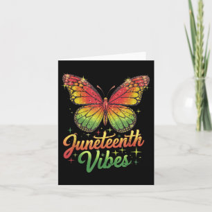 Funny Juneteenth Vibes 1865 Butterfly Black Queen Karte