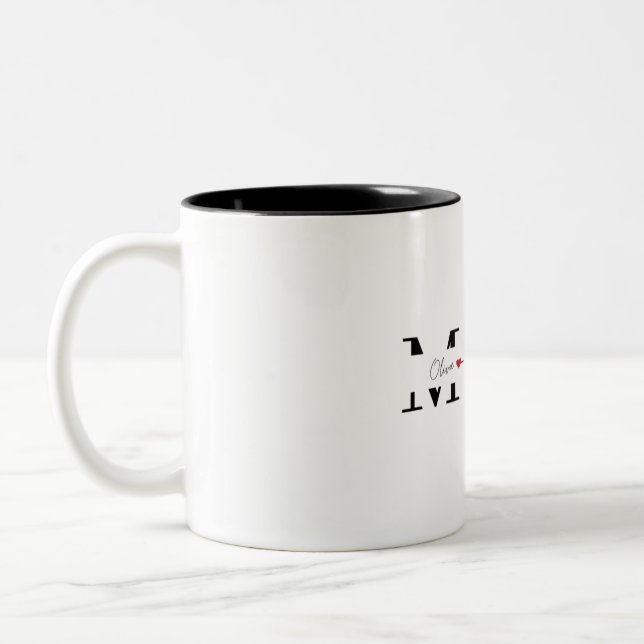Funny Junge Mutter Gift Moderne Typografie Mütter  Zweifarbige Tasse (Links)