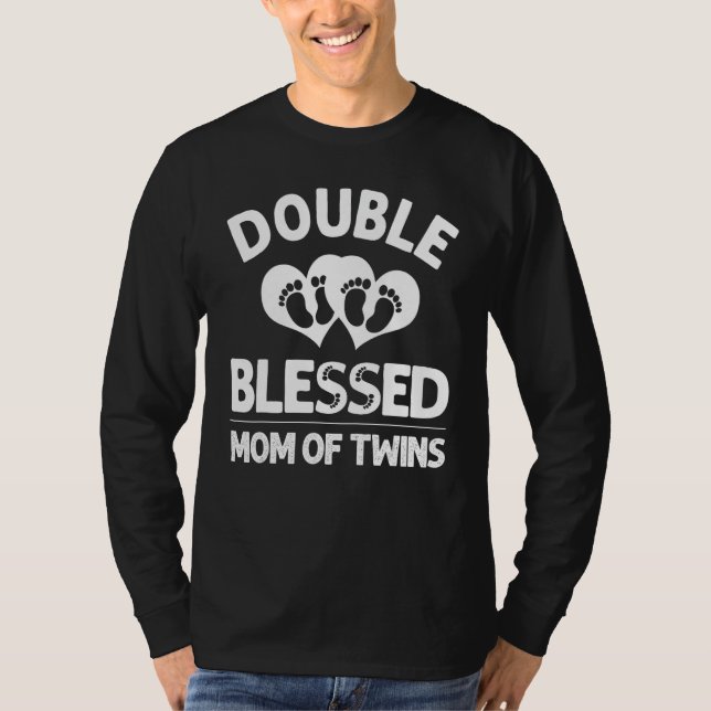 Funny Junge Mutter Twins Geschenk für Frauen Mutte T-Shirt (Vorderseite)