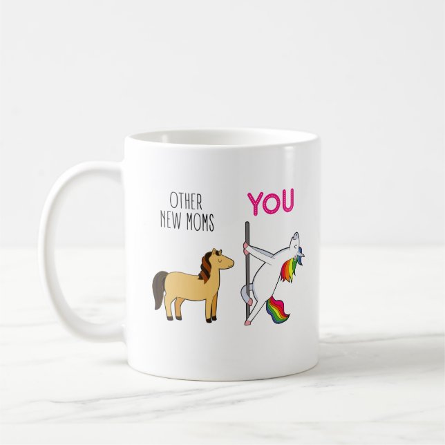 Funny Junge Mutter Unicorn Kaffeetasse (Links)