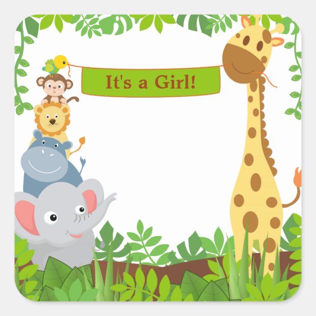 Funny Jungle Animations Ankündigungen Sticker (Vorderseite)