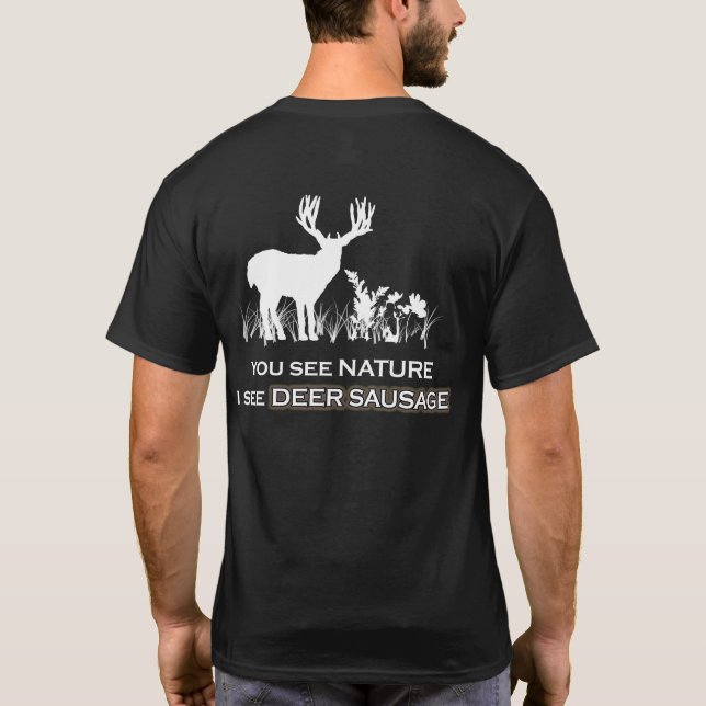 Funny Junting Deer Sausage T - Shirt (Rückseite)