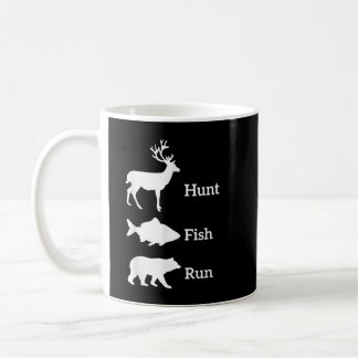 Funny Junting Hunt Fish Run Bear Gift Kaffeetasse