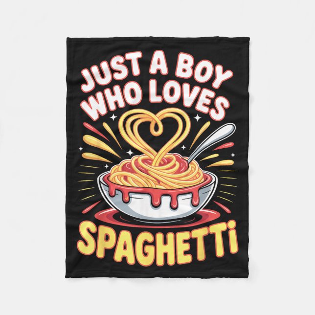Funny Just A Boy Who Loves Spaghetti  Fleecedecke (Vorderseite)