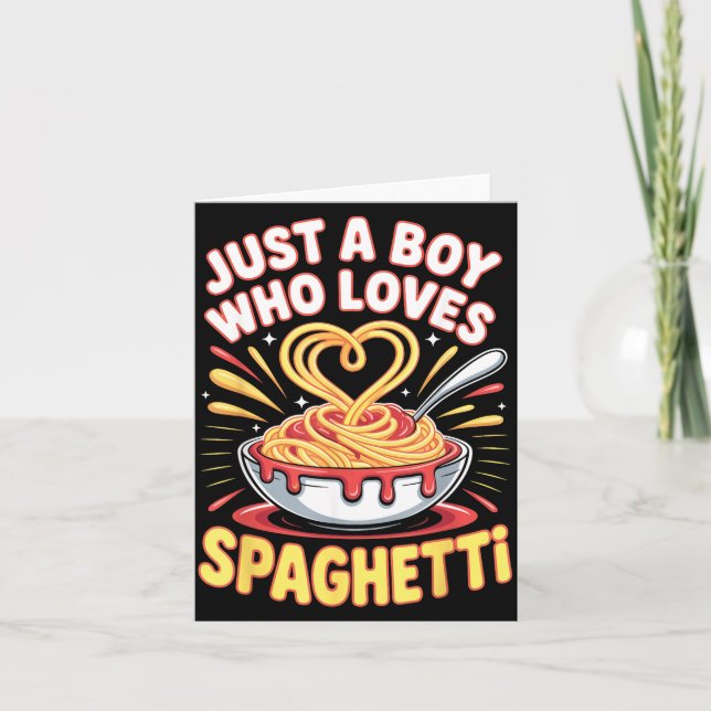 Funny Just A Boy Who Loves Spaghetti  Karte (Vorderseite)