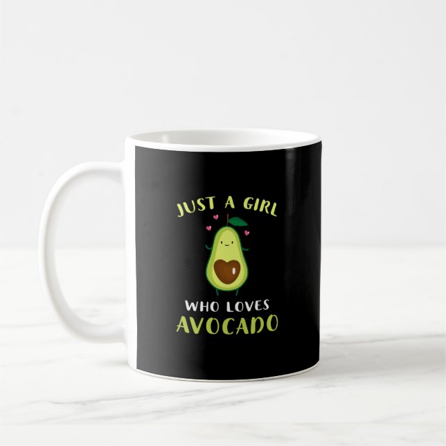 Funny Just a Girl, die Lieben Avocado Kaffeetasse (Links)