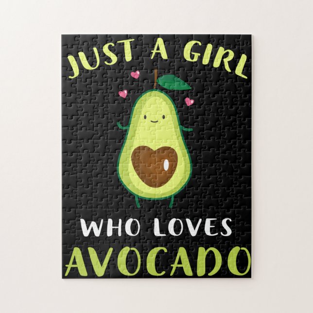 Funny Just a Girl, die Lieben Avocado Puzzle (Vertikal)