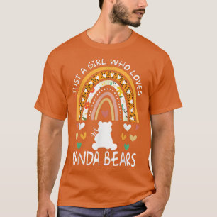 Funny Just a Girl, die Lieben Panda Bears Rainbow T-Shirt
