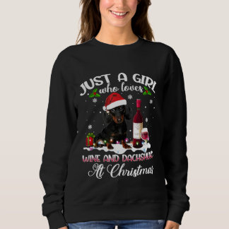 Funny Just A Girl Lieben Dackeln Wein Christus Sweatshirt