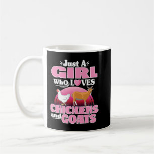 Funny Just A Girl Who Liebe Chickens Goats Farm Wo Kaffeetasse