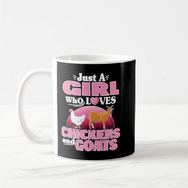 Funny Just A Girl Who Liebe Chickens Goats Farm Wo Kaffeetasse (Links)