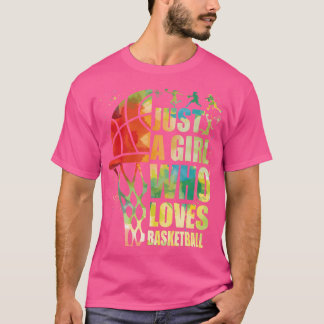 Funny Just a Girl Whos Lieben Basketball Kinder Ju T-Shirt