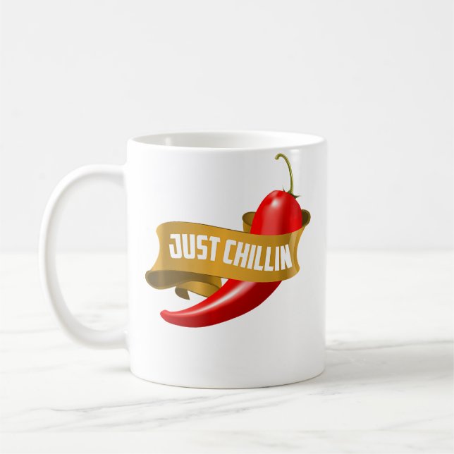 Funny Just Chillin Chili Pepper For Spicy Food Lov Kaffeetasse (Links)