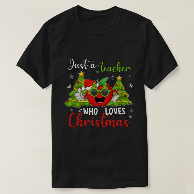 Funny Just ein Lehrer, der Weihnachten Apple Xma L T-Shirt (Design vorne)