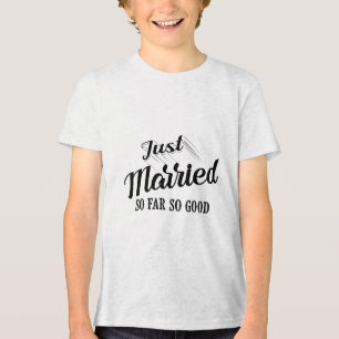 Funny Just heiratete Geschenke Männer Frauen Coole Tri-Blend Shirt