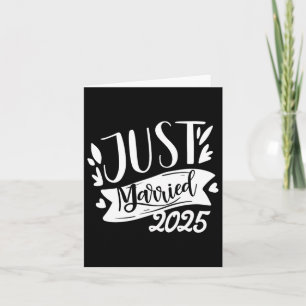 Funny Just Married 2025 Niedlich Bride and Groom M Karte