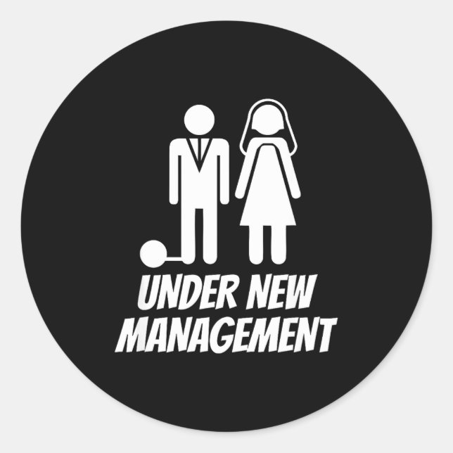 Funny Just Married , Fun Newlywed Gag For Men  Runder Aufkleber (Vorderseite)